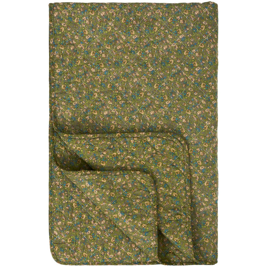 Édredon matelassé fleuri – Vert