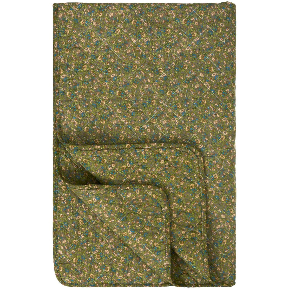 Édredon matelassé fleuri – Vert