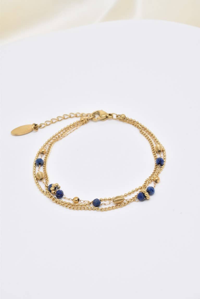 Bracelet trois rangs en acier inoxydable - BR210215OR