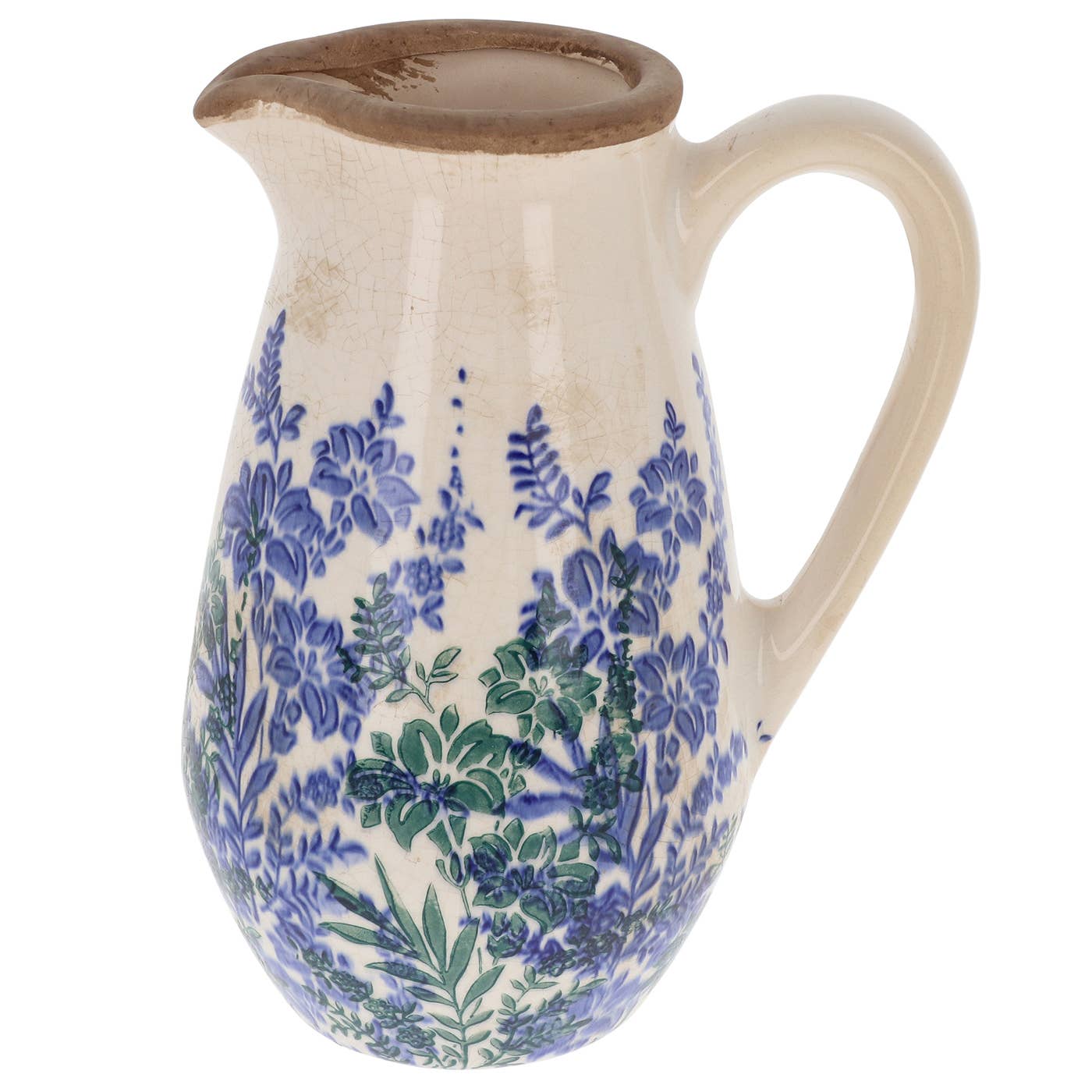 Pichet vase jardin indigo