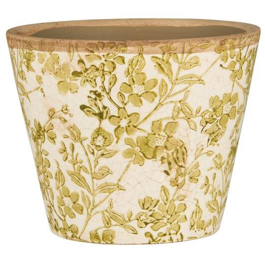 Petit cache-pot conique green blossom
