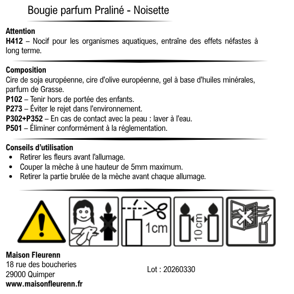 Bougie artisanale “Chasse aux oeufs en Pays Bigouden” – parfum Praliné-Noisette