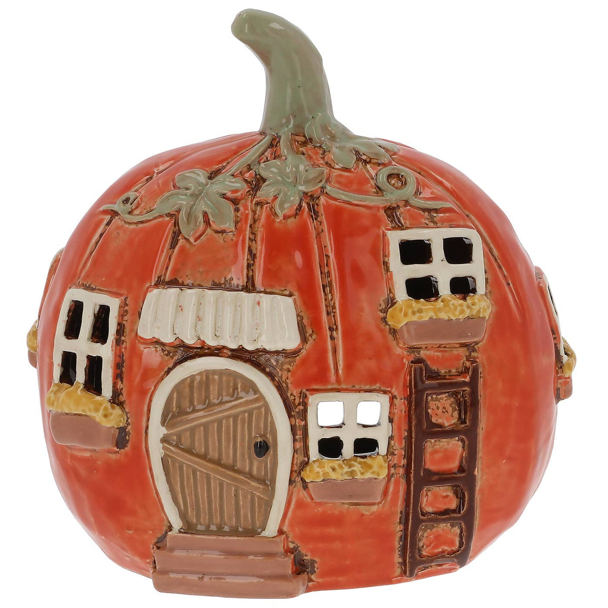 Photophore citrouille en céramique – Maison d’automne