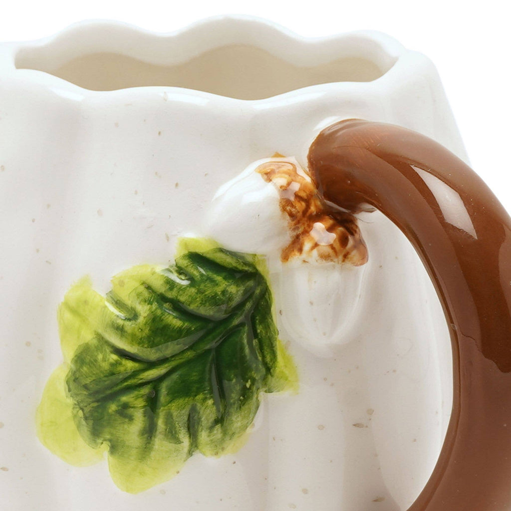 Mug citrouille avec feuille – Blanc