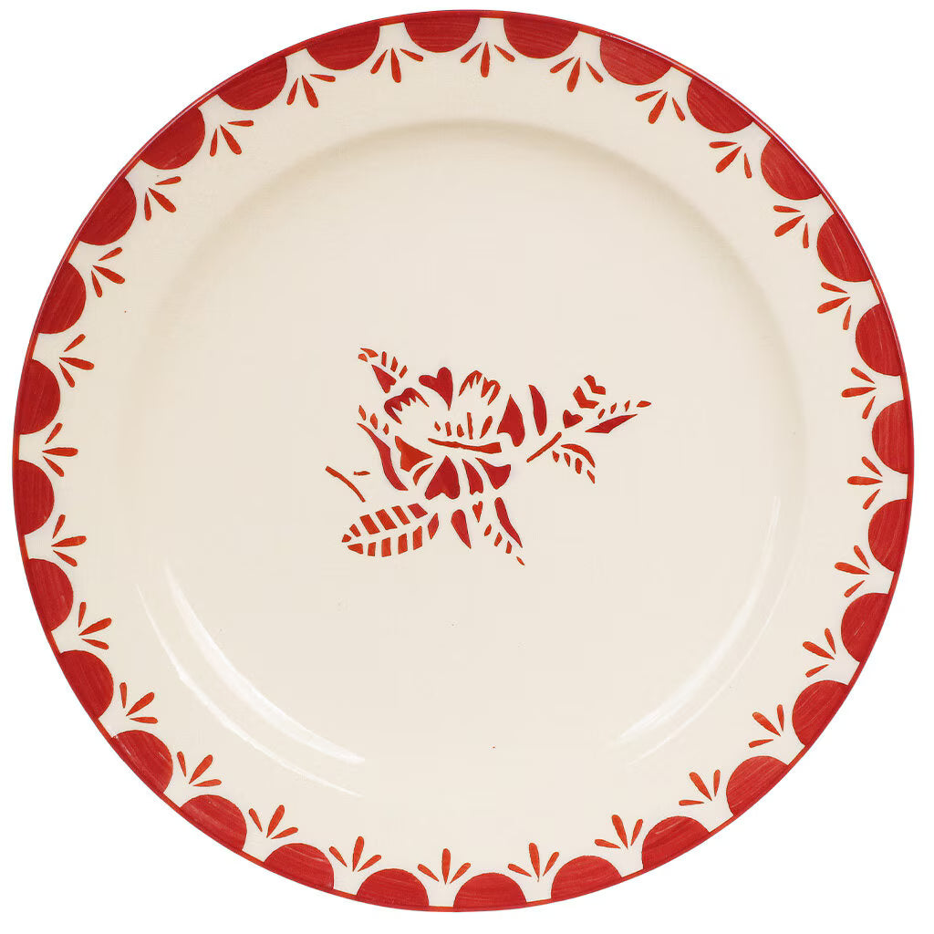 Assiette rétro à fleurs