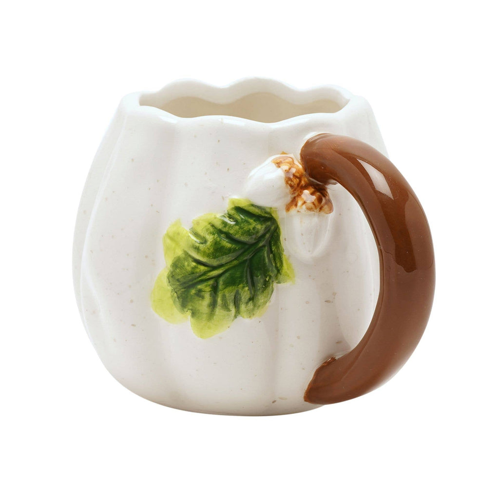 Mug citrouille avec feuille – Blanc