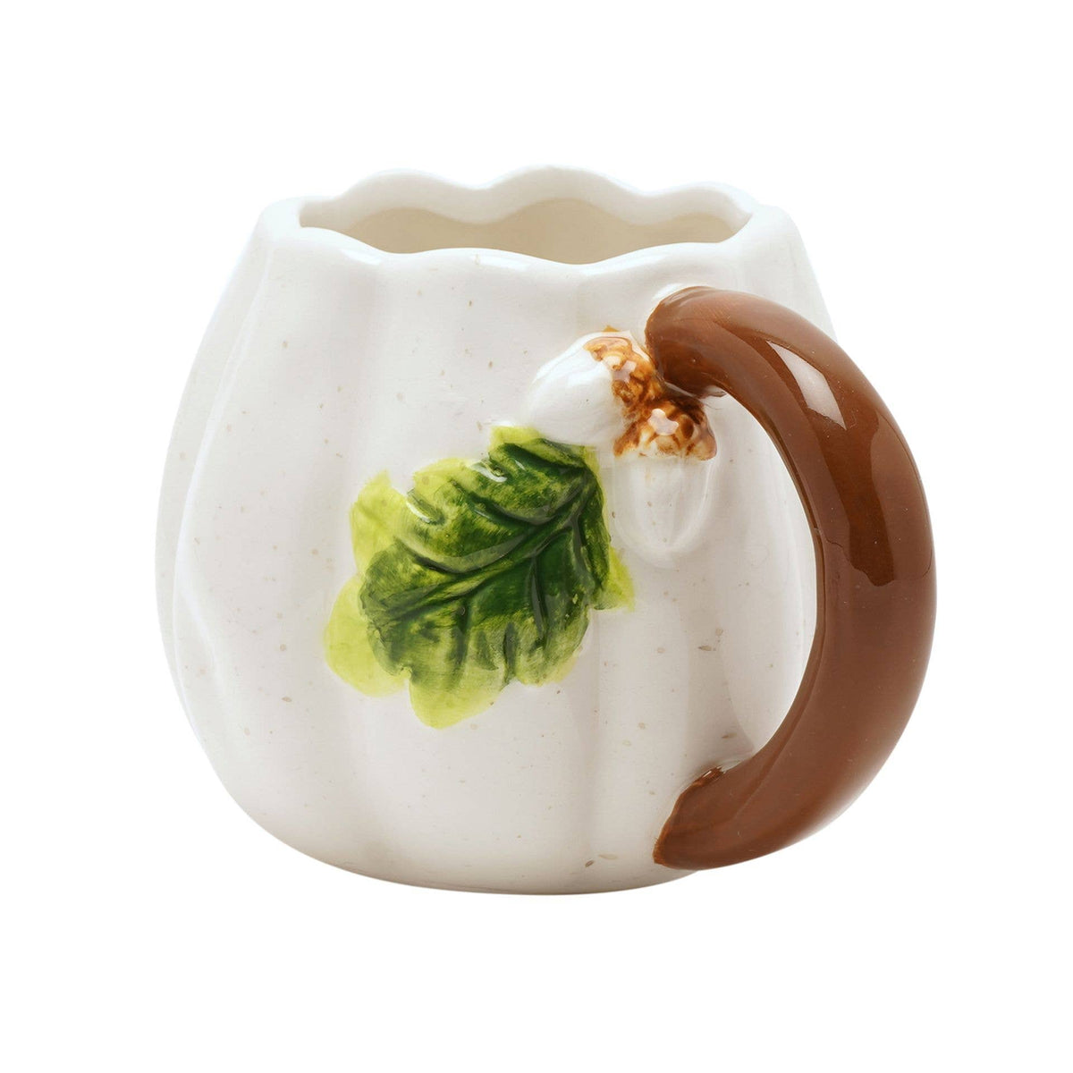 Mug citrouille avec feuille – Blanc