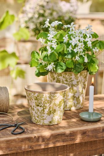 Petit cache-pot conique green blossom