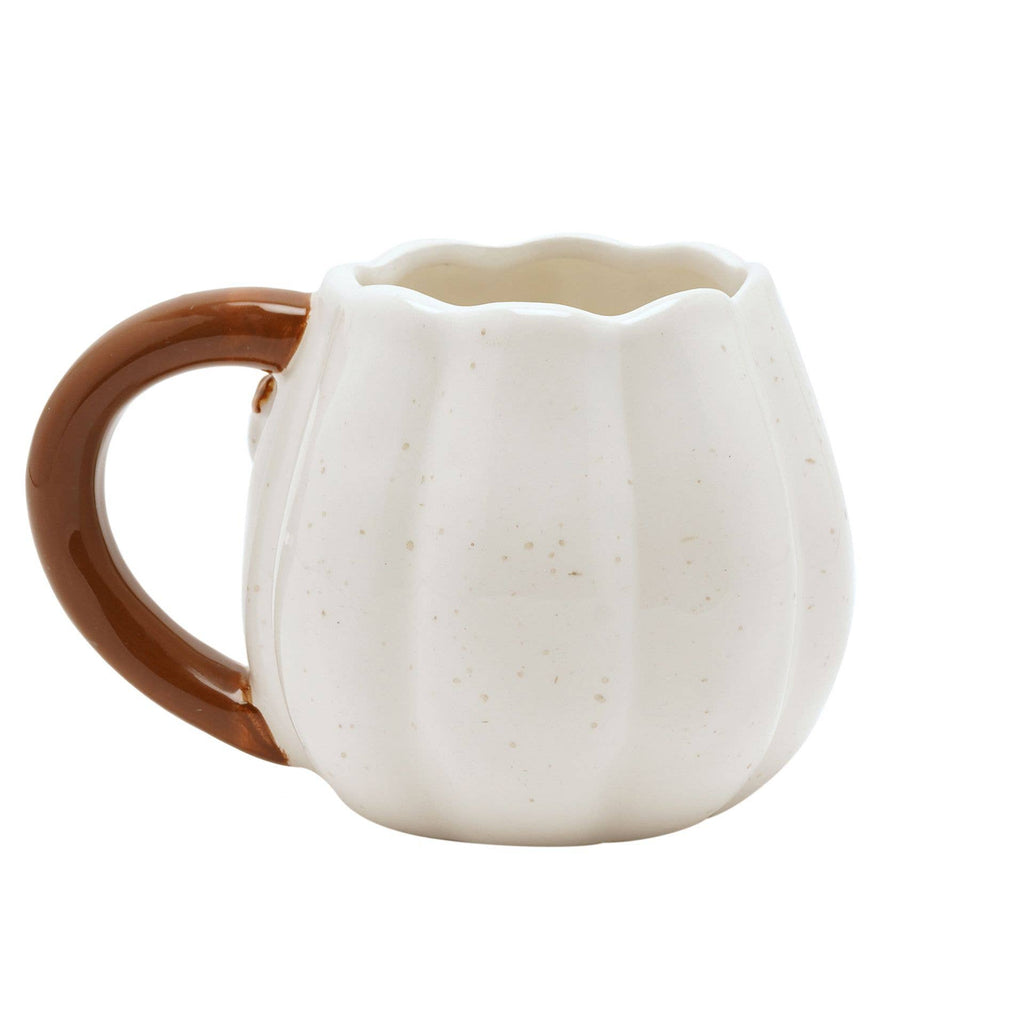 Mug citrouille avec feuille – Blanc