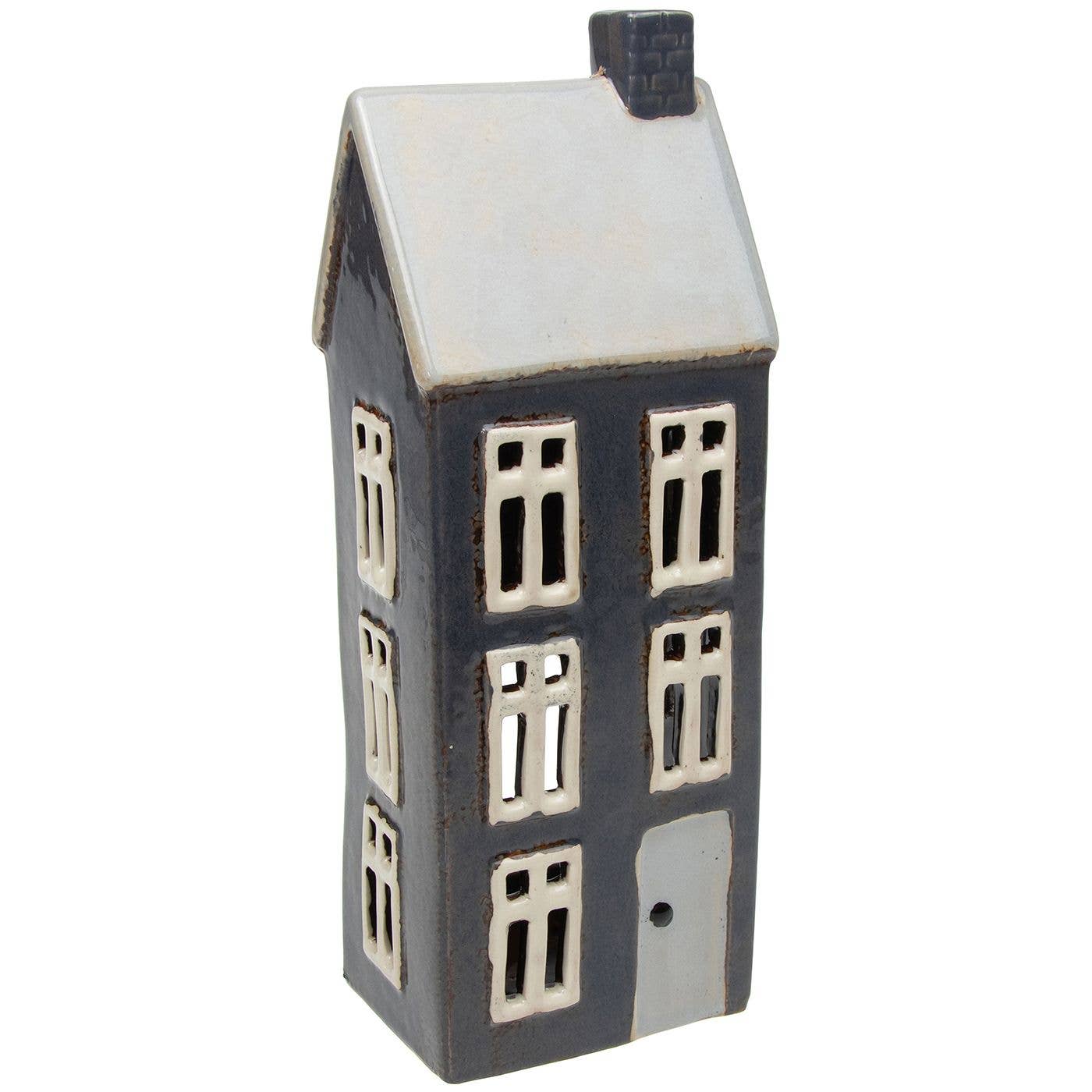 Maison photophore bleu gris