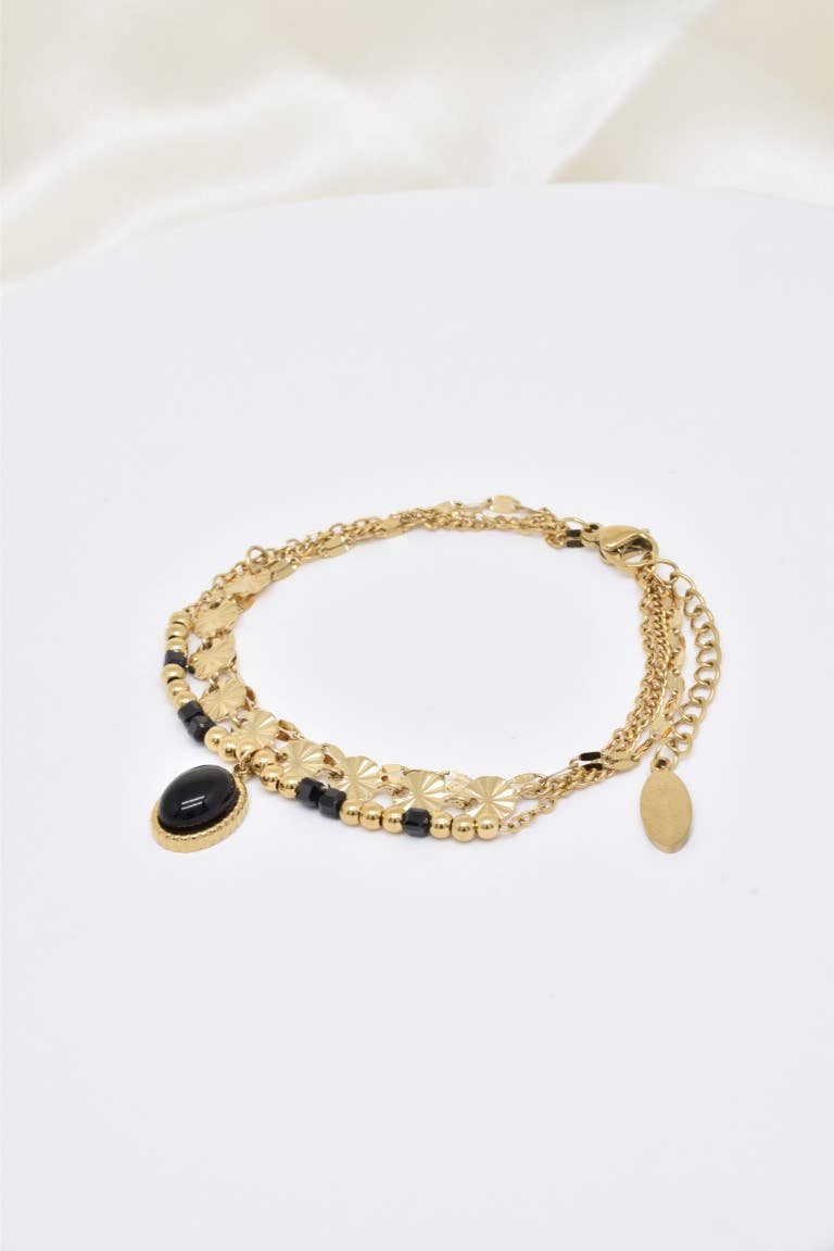 Bracelet trois rangs en acier inoxydable - BR210216OR