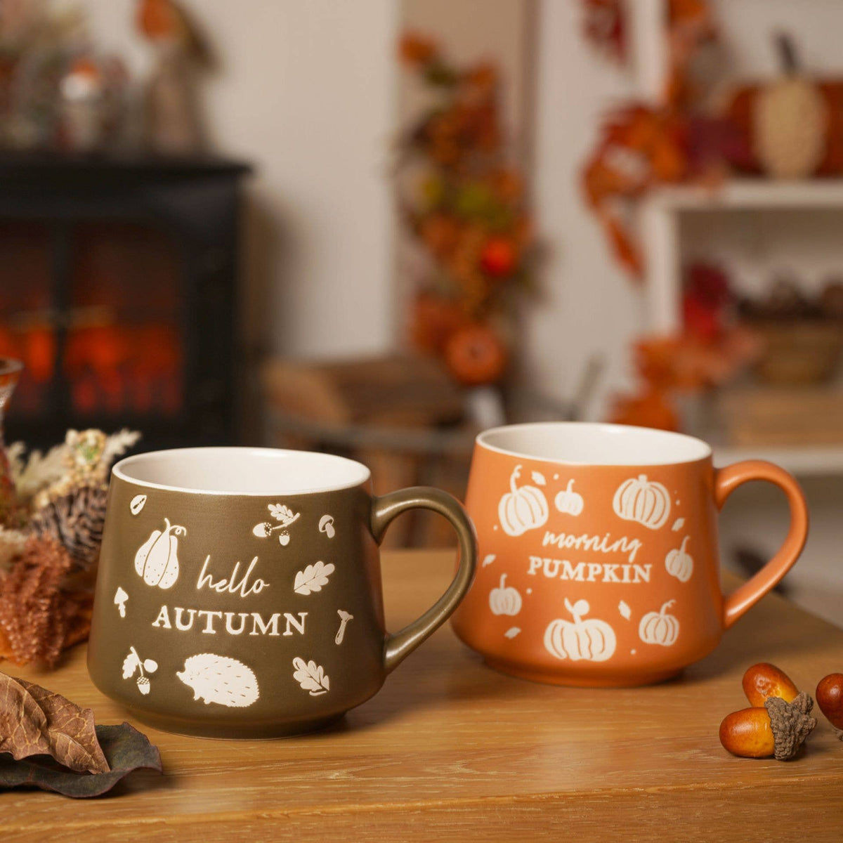 Mug Hello Autumn - Marron