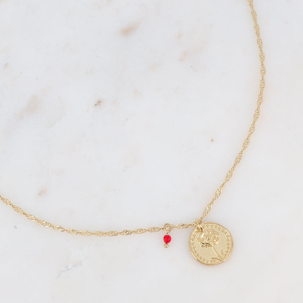 Collier fleur de naissance - Janvier