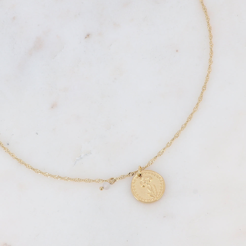 Collier fleur de naissance - Février