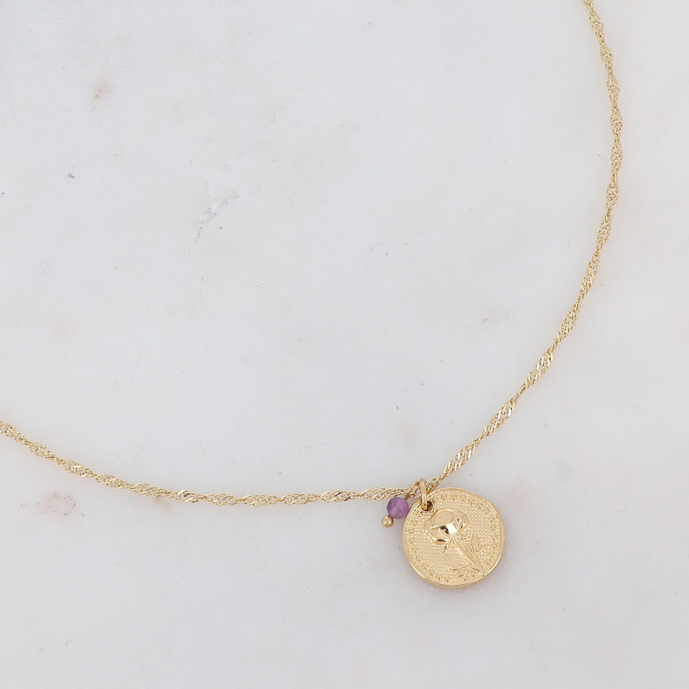 Collier fleur de naissance - Juin