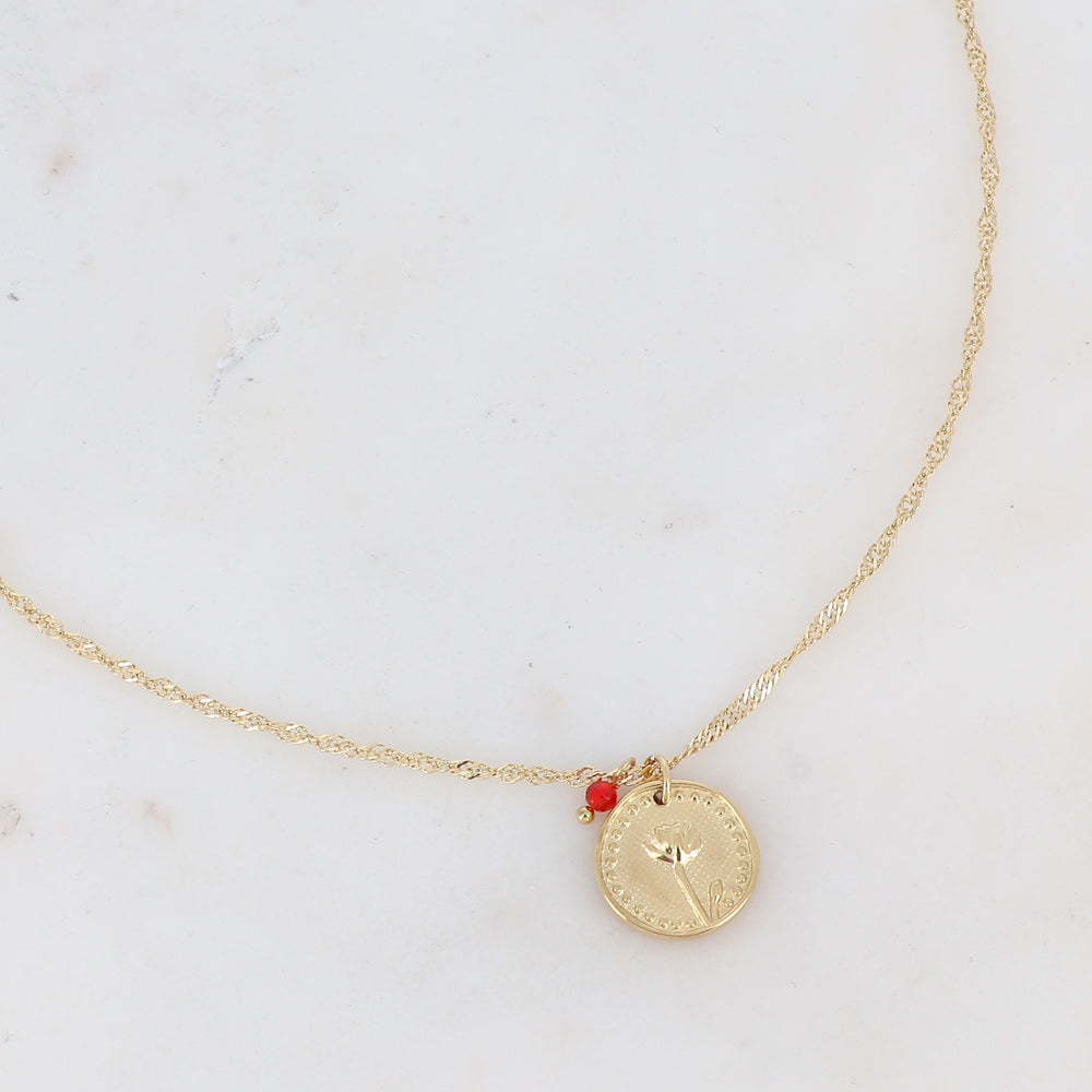 Collier fleur de naissance - Juillet