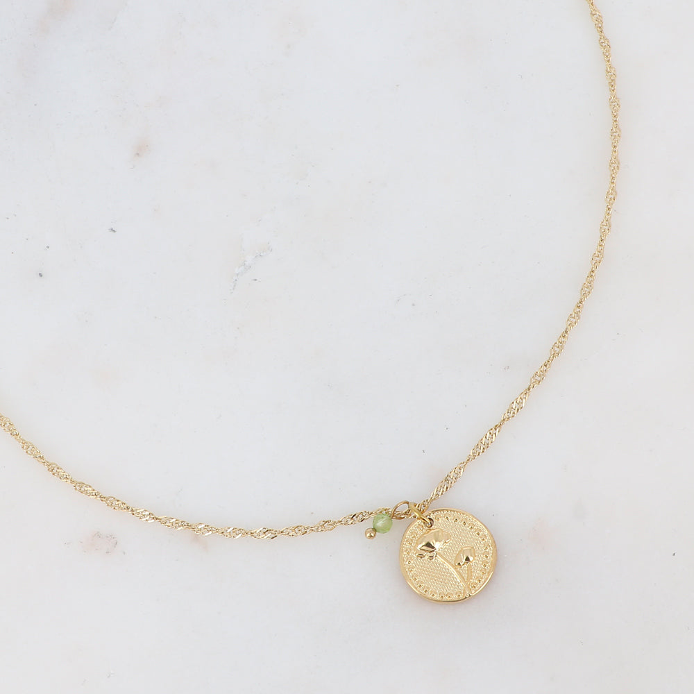 Collier fleur de naissance - Août