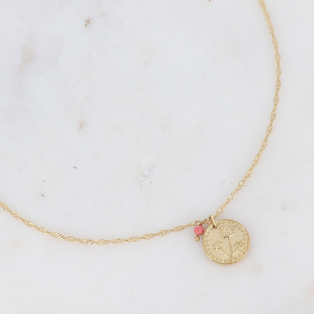 Collier fleur de naissance - Octobre