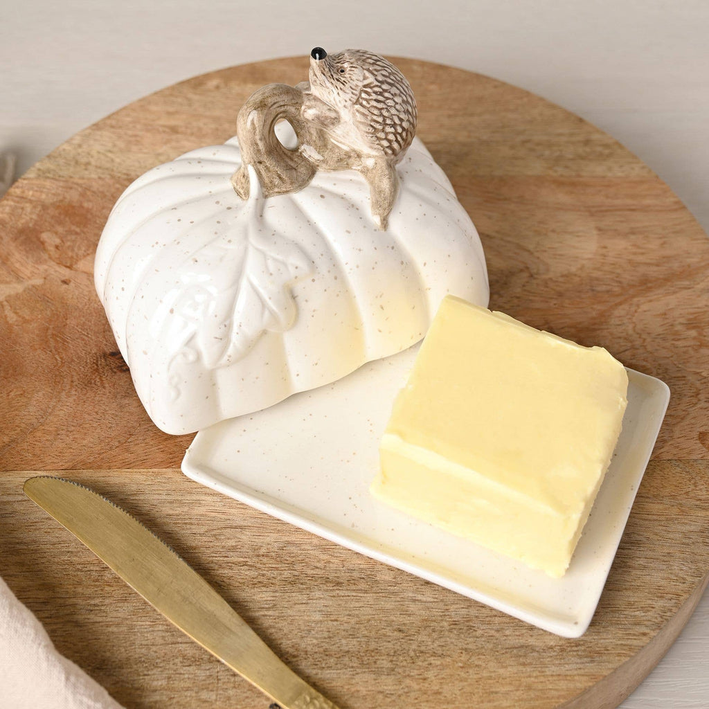 Beurrier citrouille avec hérisson – Blanc