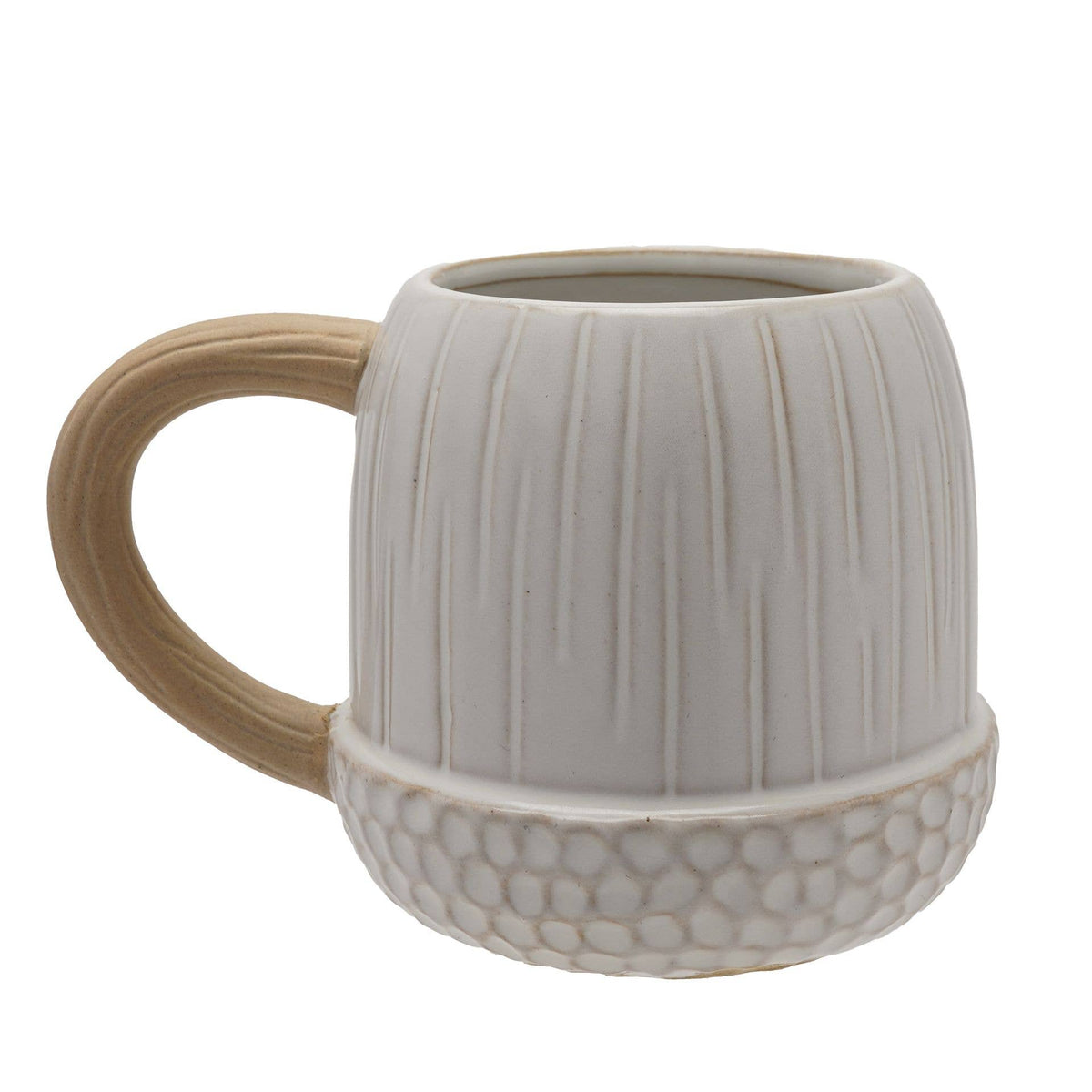 Mug en céramique – Blanc et naturel