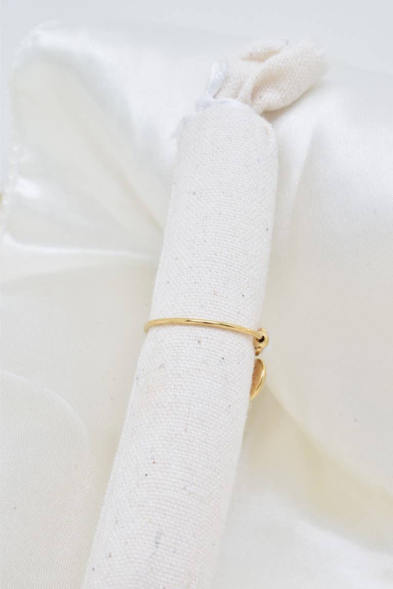 Bague fine nacre en acier inoxydable - BG310331OR