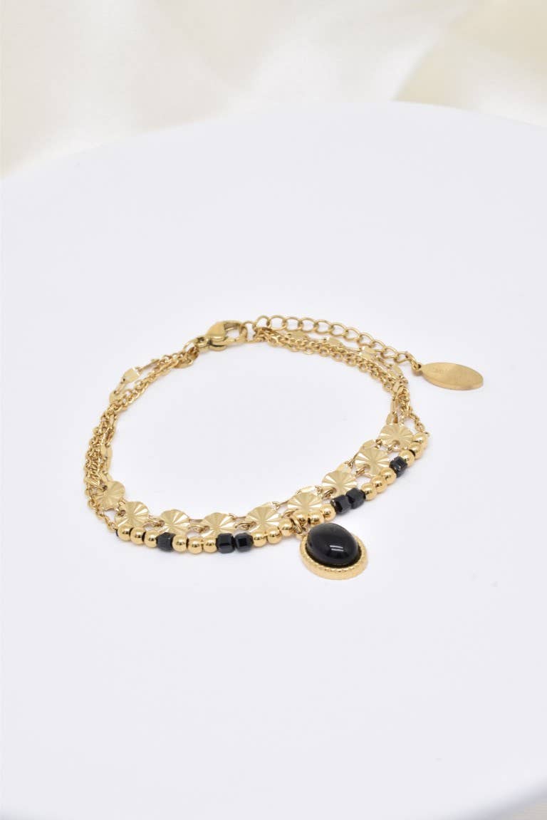 Bracelet trois rangs en acier inoxydable - BR210216OR