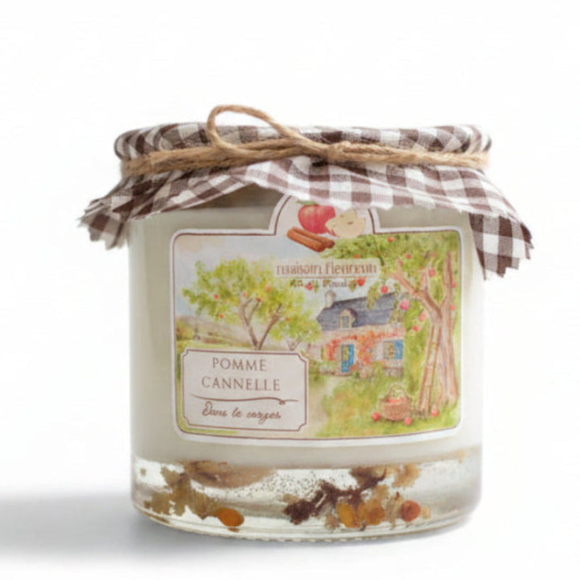 Bougie artisanale “Dans le verger” – parfum Pomme - cannelle