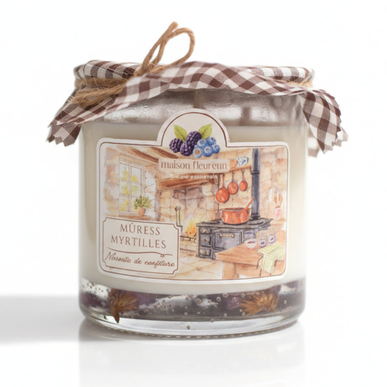 Bougie artisanale “Marmite de confiture” – parfum Mûre - Myrtille