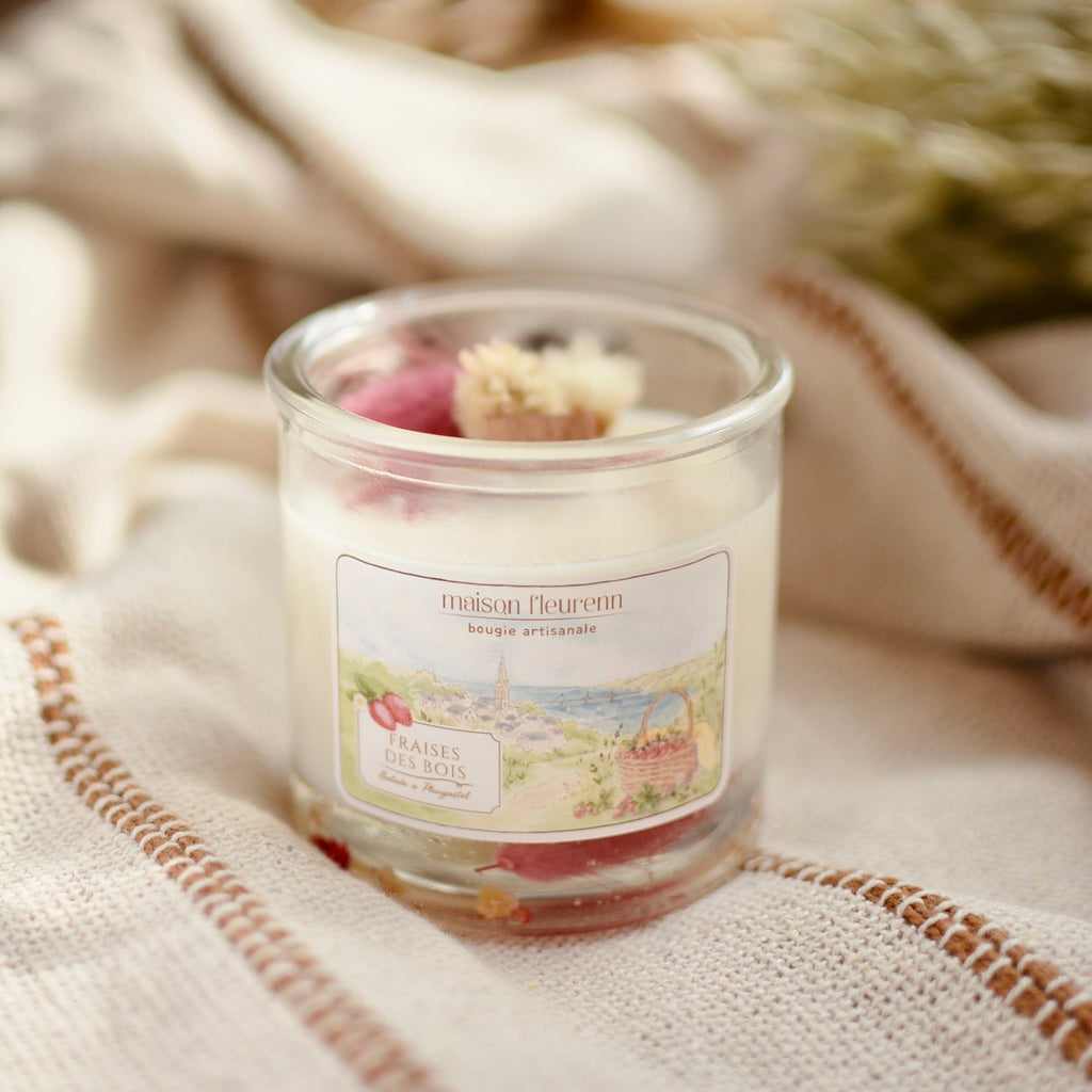 Bougie artisanale “Balade à Plougastel” – parfum Fraise des bois
