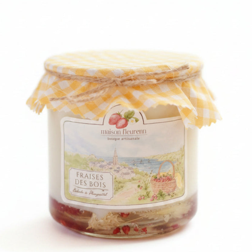 Bougie artisanale “Balade à Plougastel” – parfum Fraise des bois