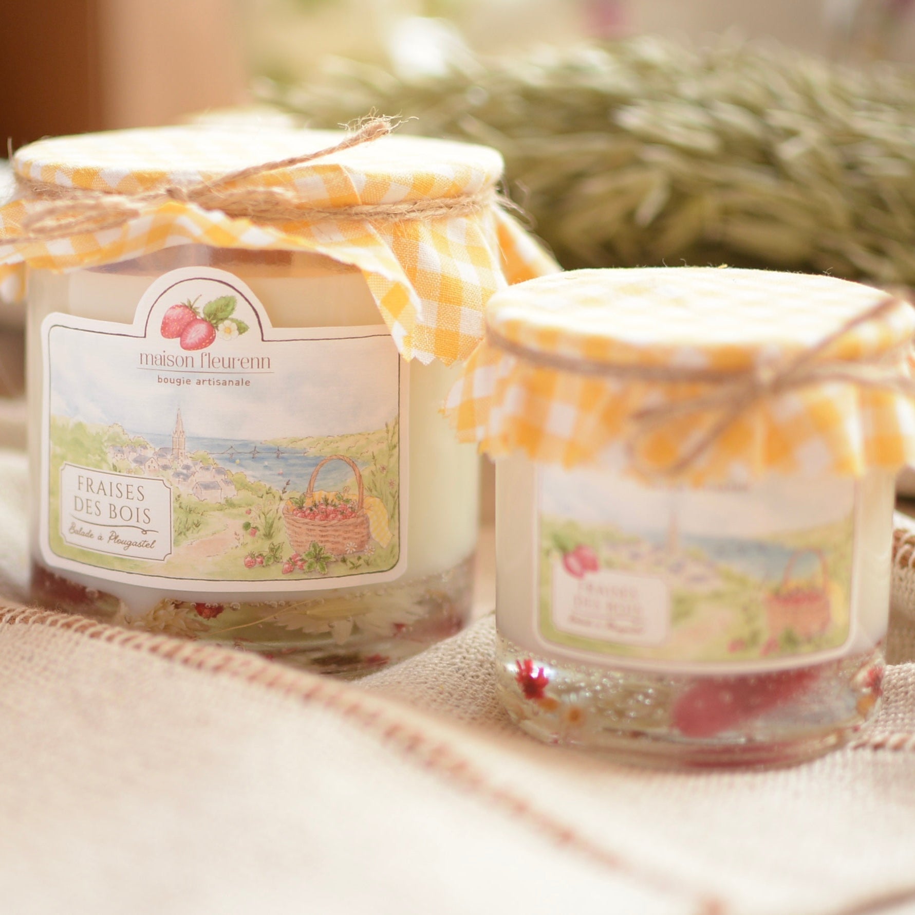 Bougie artisanale “Balade à Plougastel” – parfum Fraise des bois