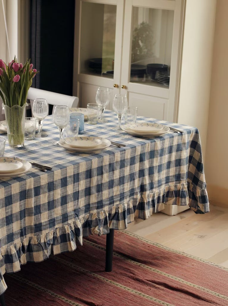 Nappe Ida bleu et blanc