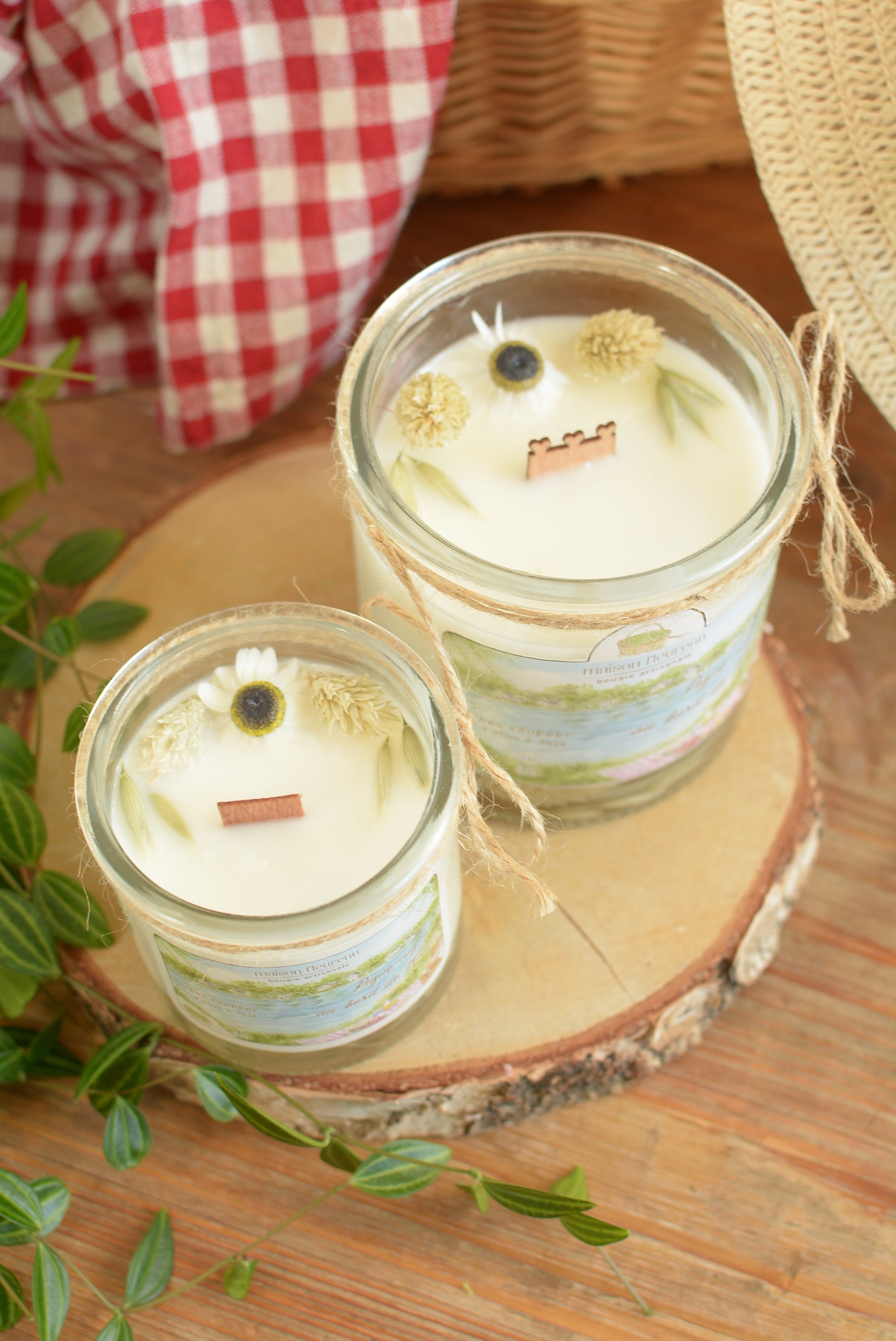Bougie artisanale “Pique-nique au bord de l'Odet” – parfum Herbes coupées