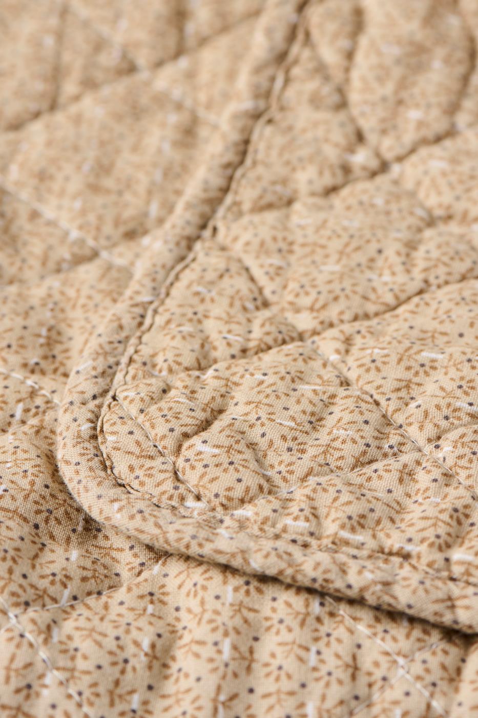 Édredon matelassé fleuri – Beige