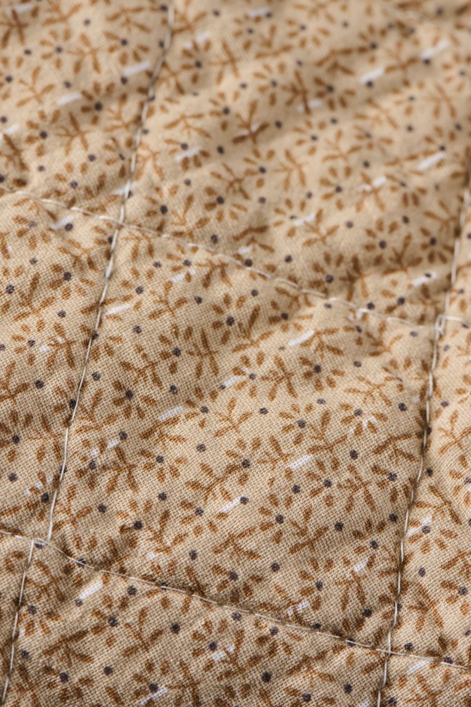 Édredon matelassé fleuri – Beige