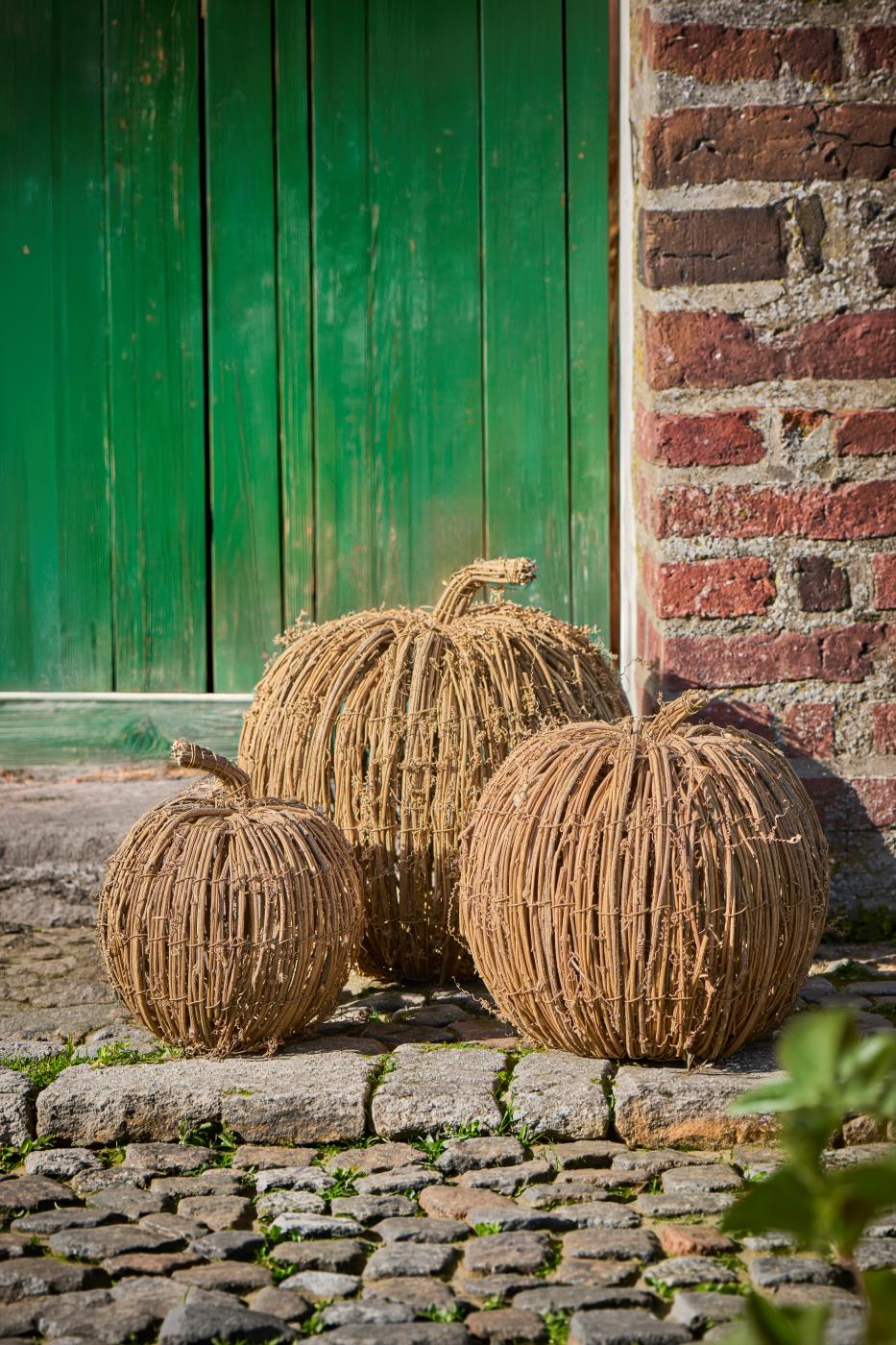 Citrouille décorative en fibres naturelles