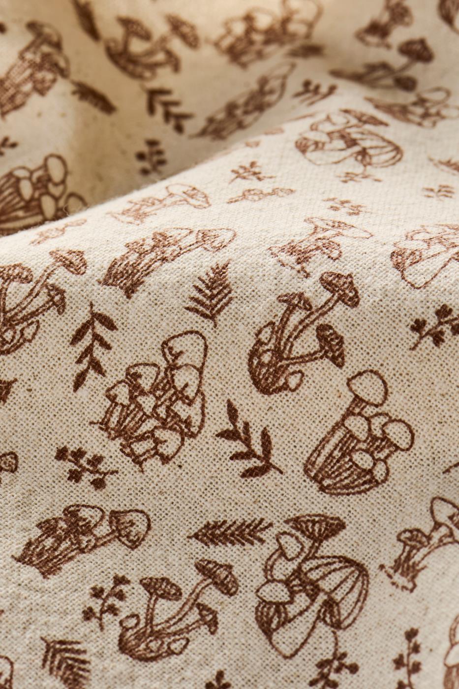 Torchon en coton motif champignons