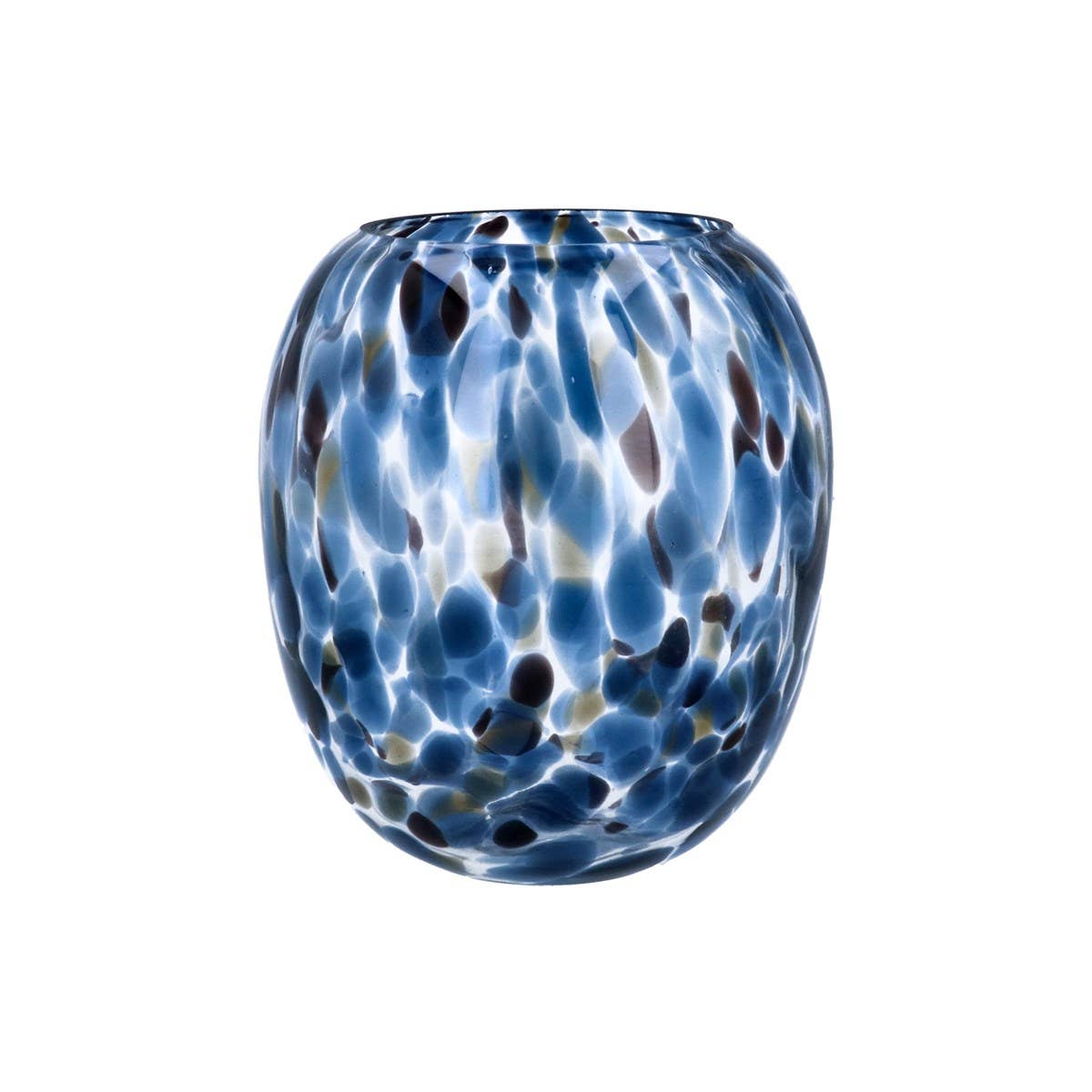 Vase Ballon en Verre Écaille de Tortue Bleu, Petit