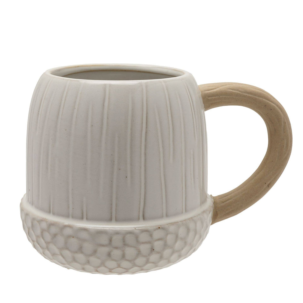 Mug en céramique – Blanc et naturel
