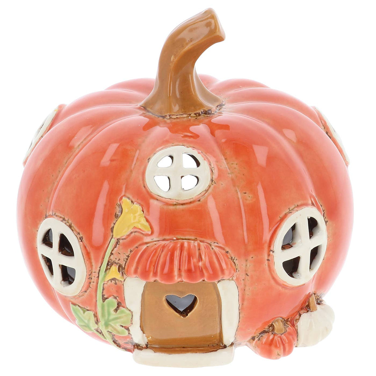 Photophore citrouille en céramique – Petite maison d’automne