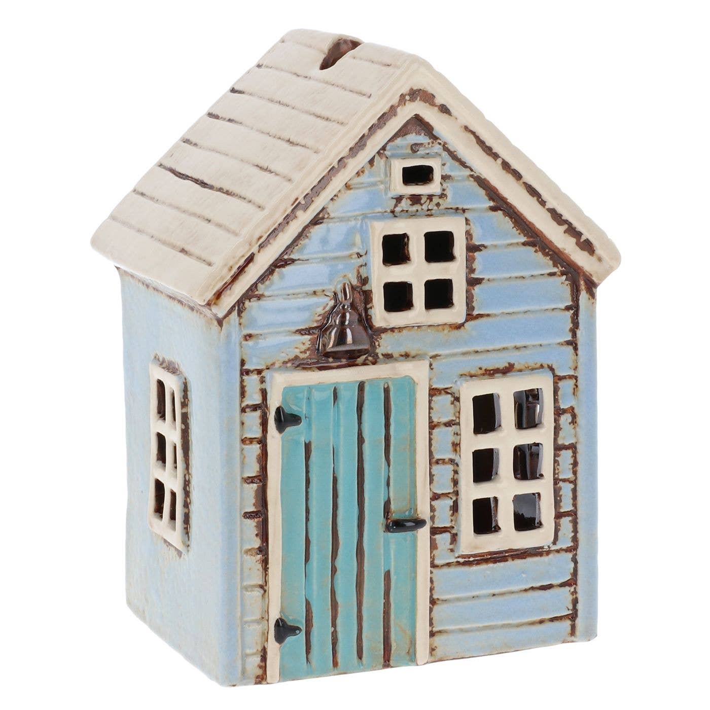 Maison photophore bleu