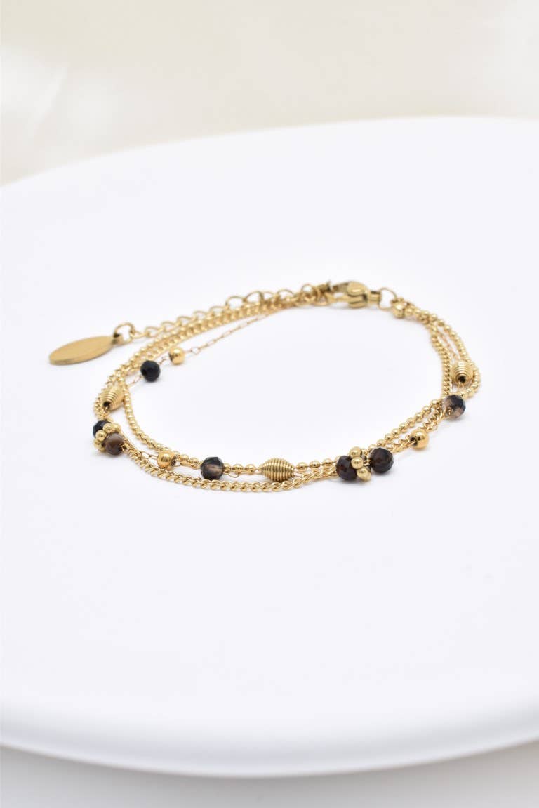 Bracelet trois rangs en acier inoxydable - BR210215OR