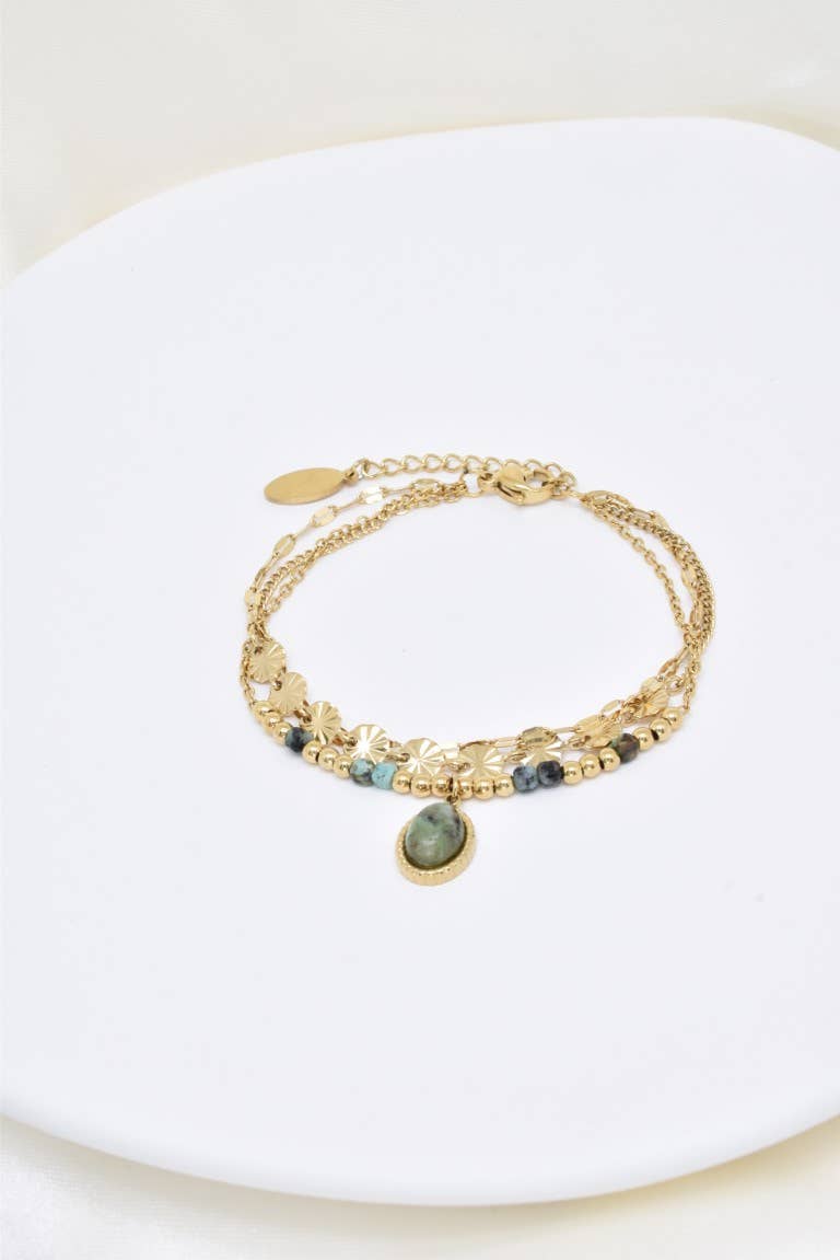 Bracelet trois rangs en acier inoxydable - BR210216OR