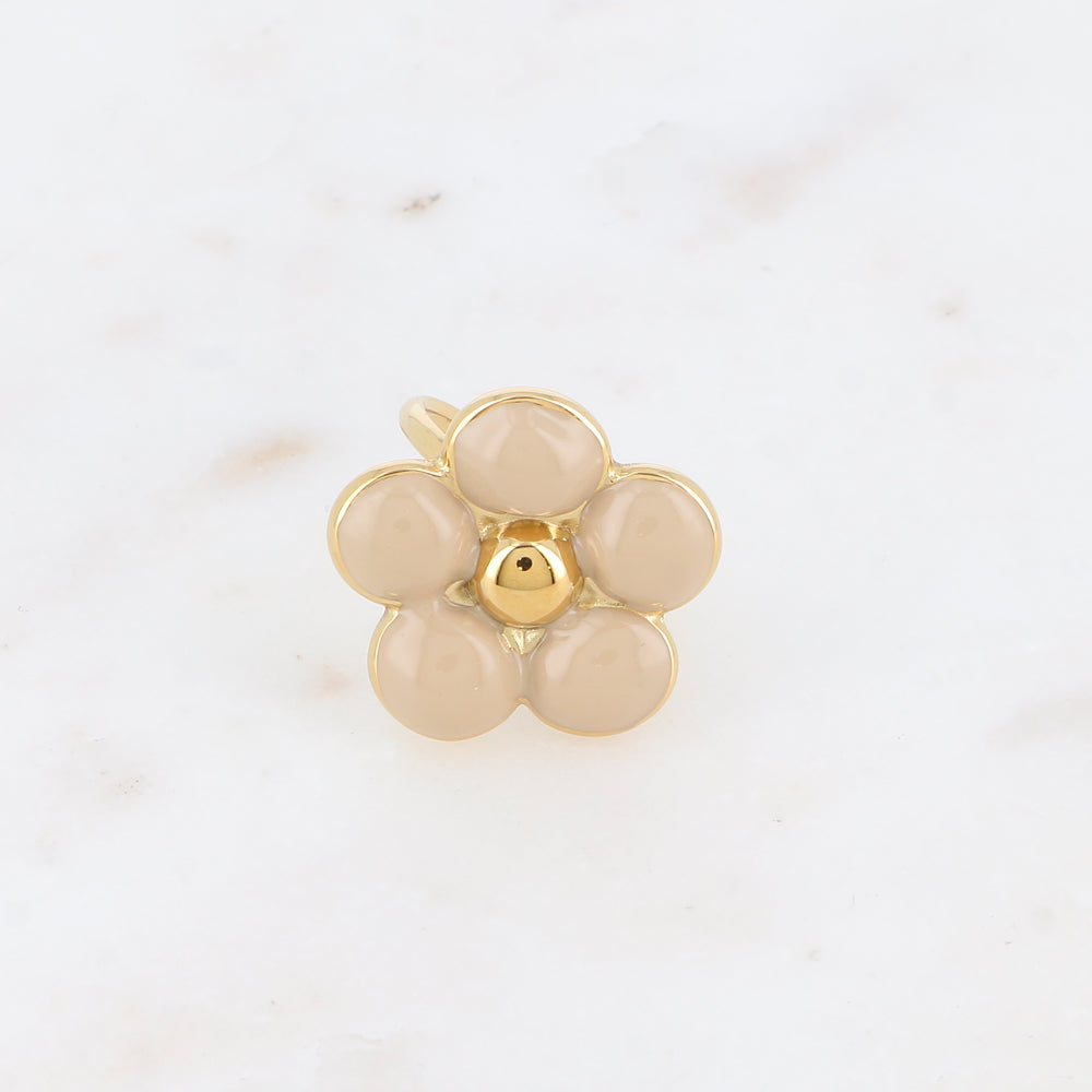 Bague fleur en émail