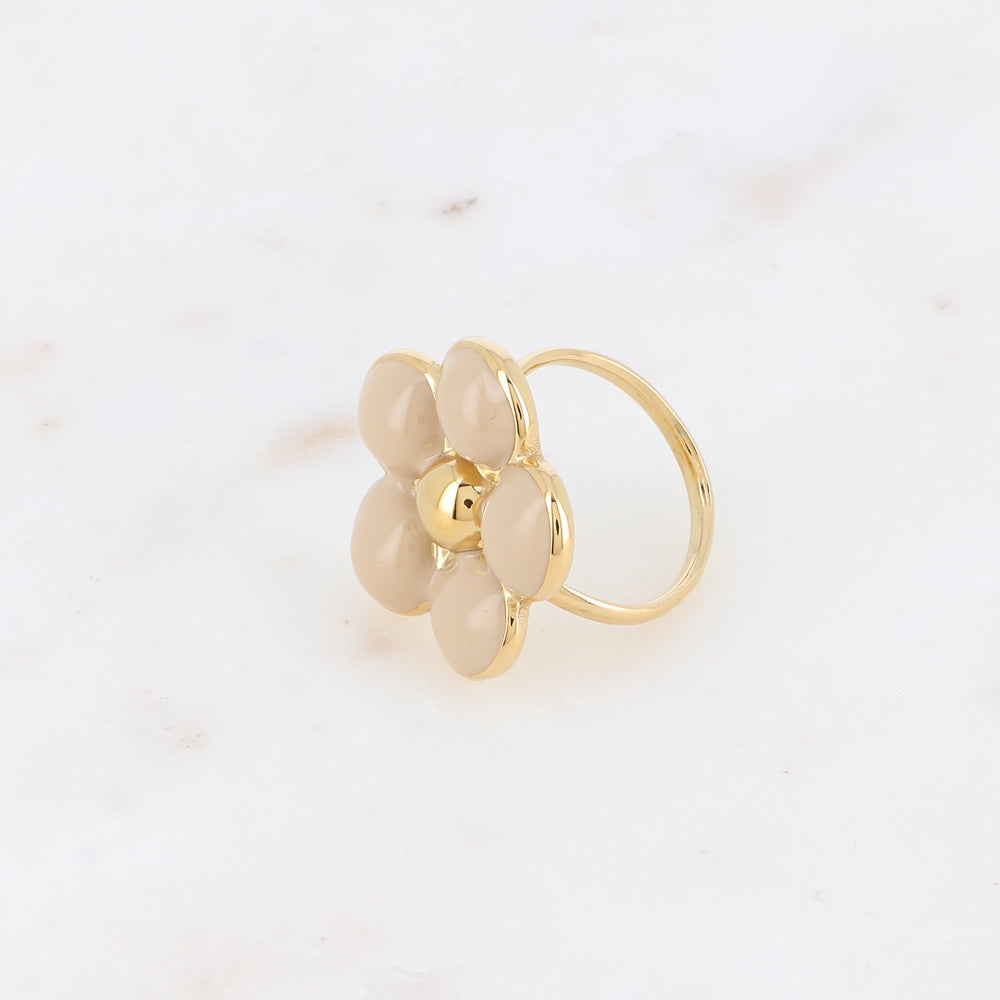 Bague fleur en émail