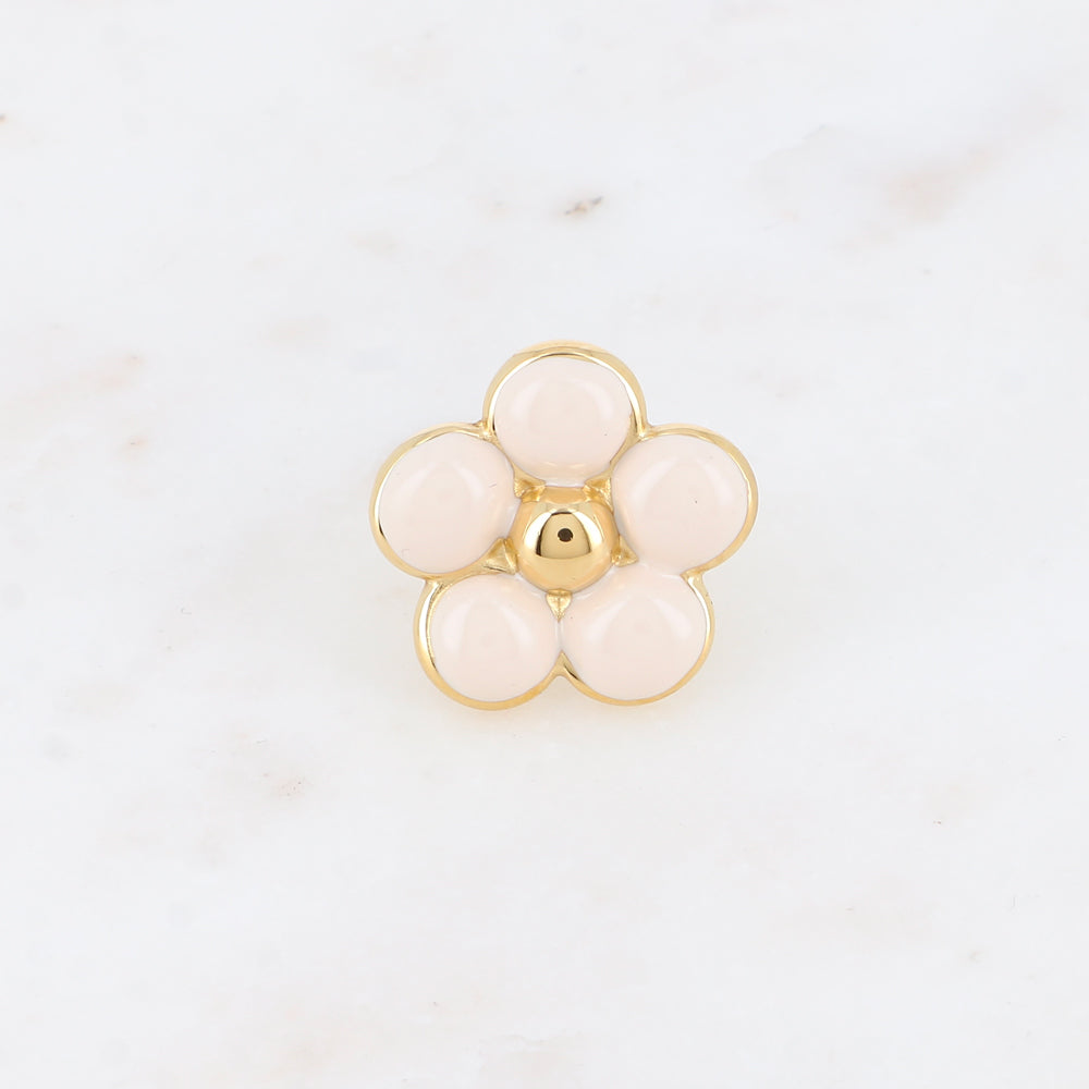 Bague fleur en émail