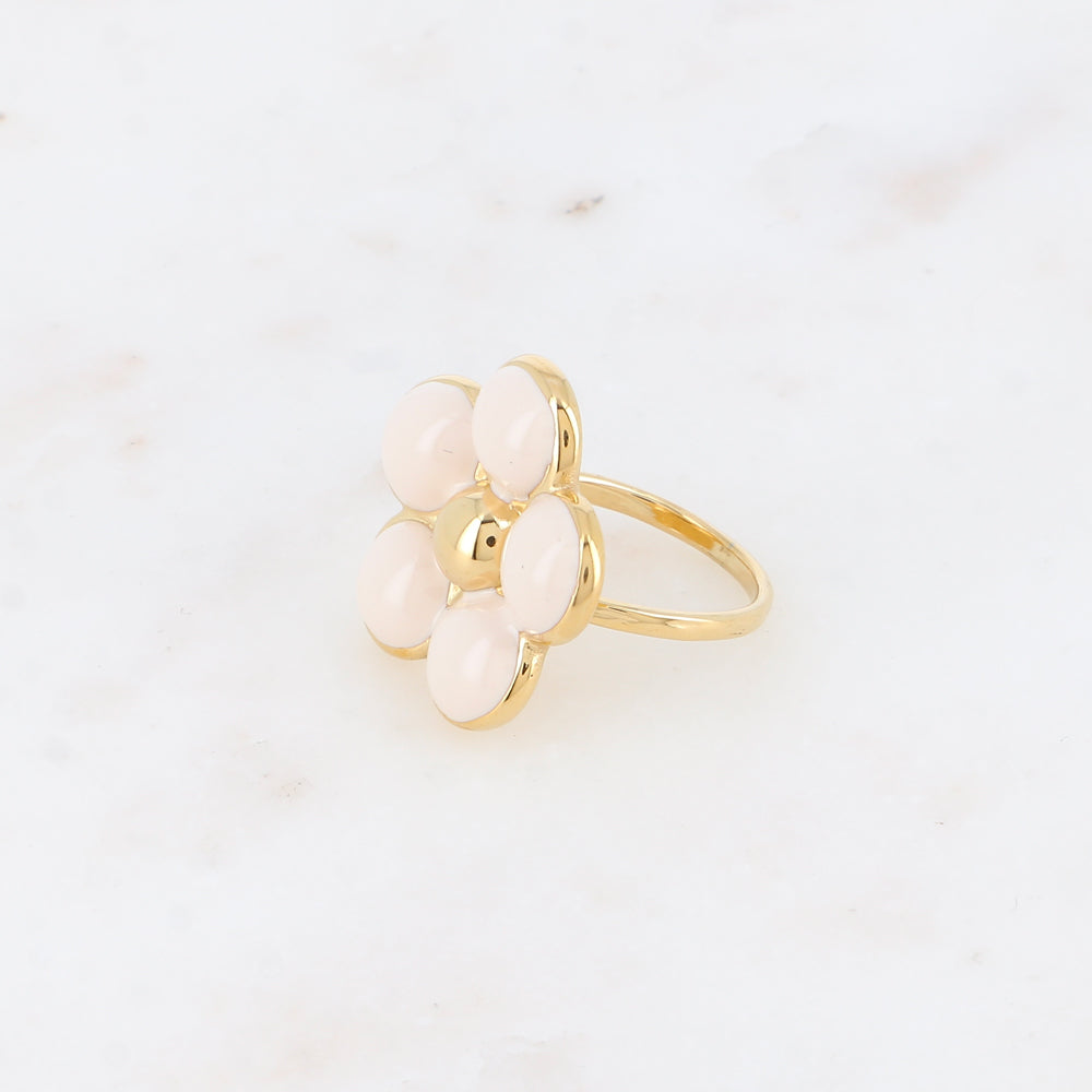 Bague fleur en émail