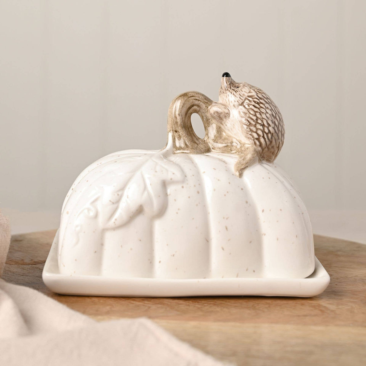 Beurrier citrouille avec hérisson – Blanc