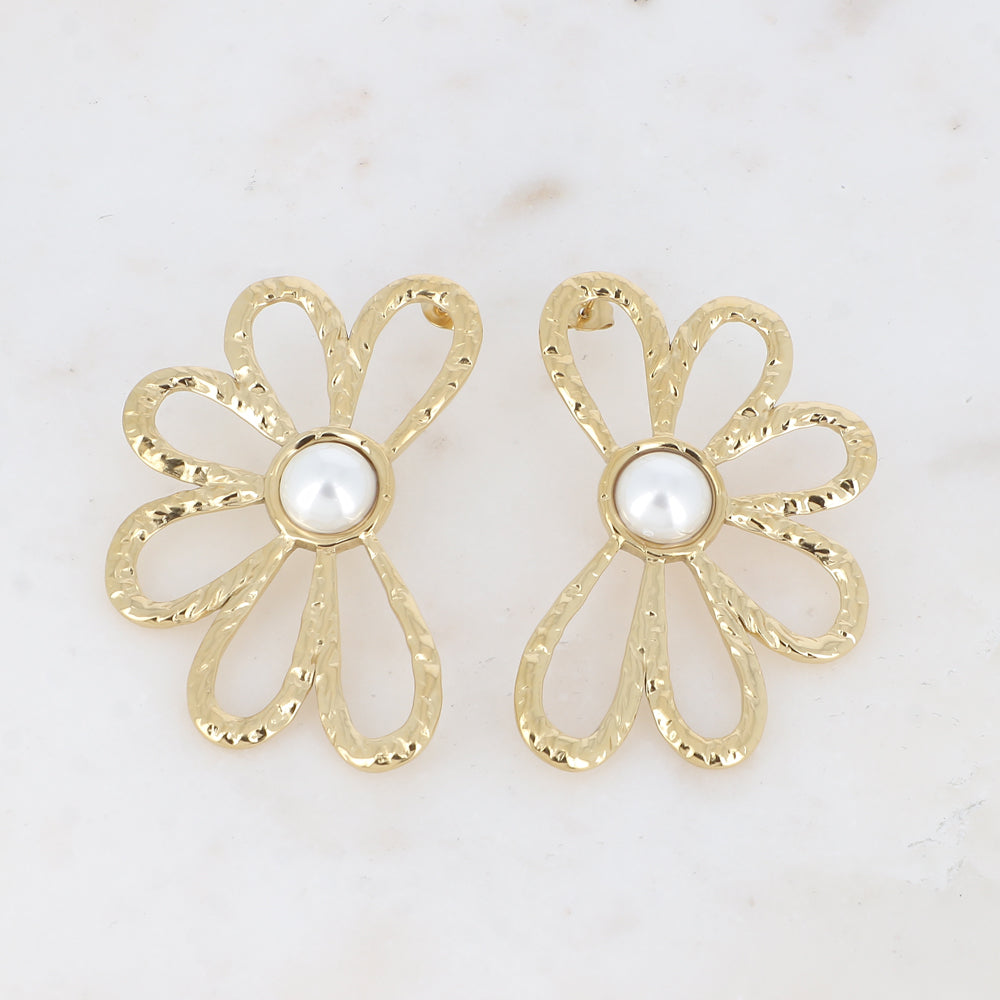 Boucles puces - demi fleur martelée