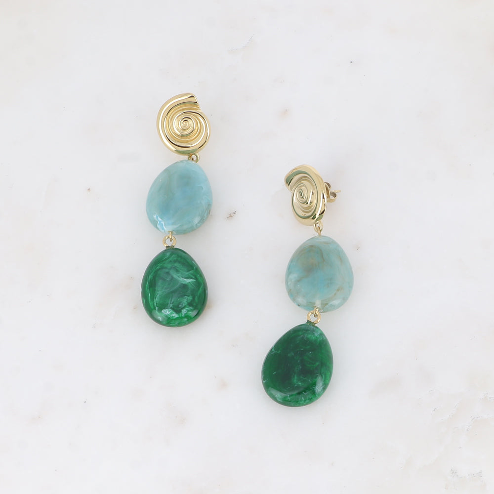 Boucles pendantes - coquillage escargot